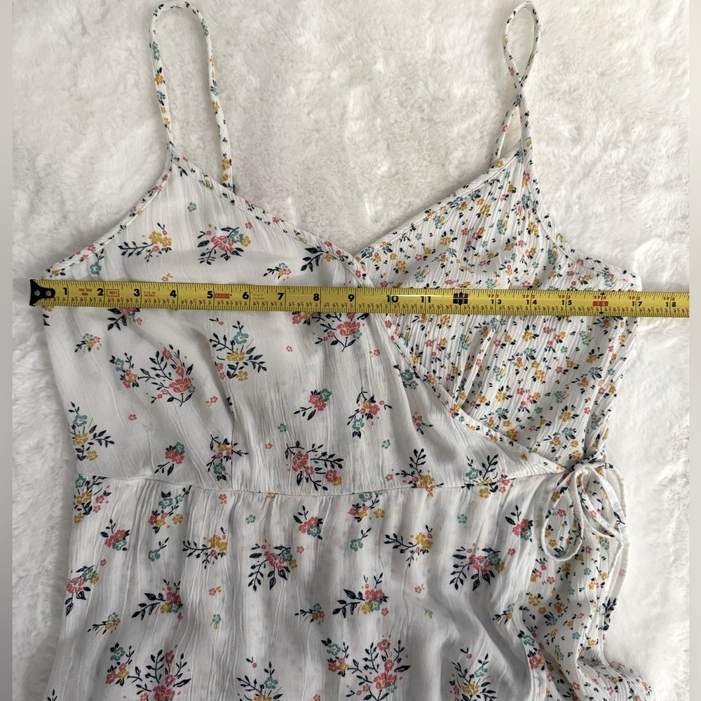 Mudd Super Soft Dainty Floral Boho Country Chic Faux Wrap Midi Summer Dress - Picture 11 of 13